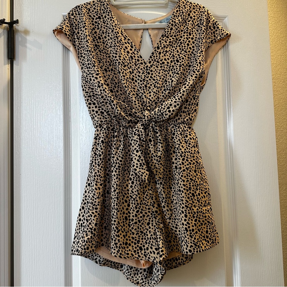 Animal print romper